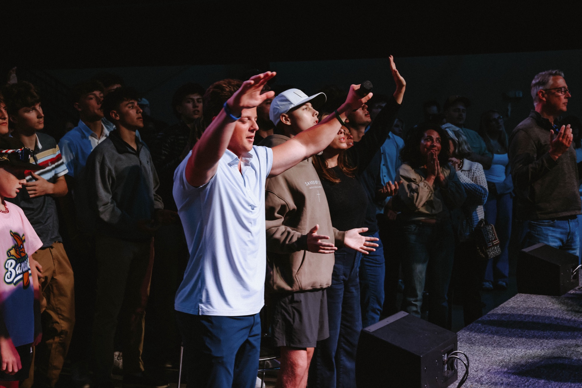 Dylan offering an altar call at the end of a service